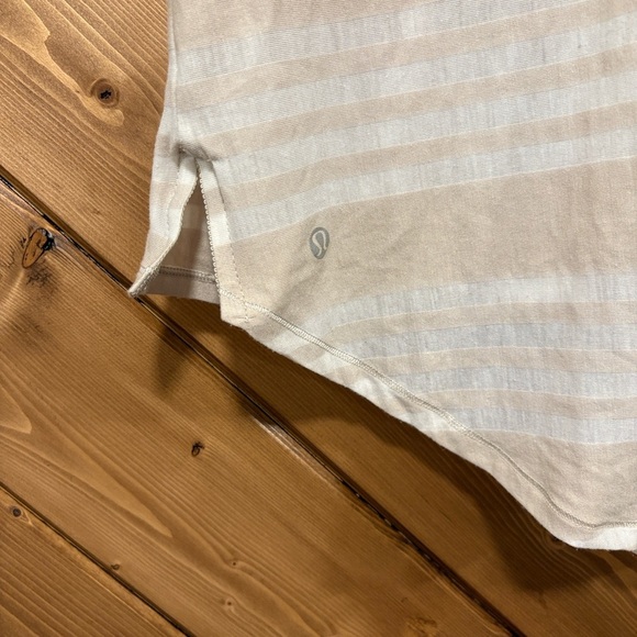 Lululemon Burn It Out Striped Beige and White Tank Top - Picture 3 of 8